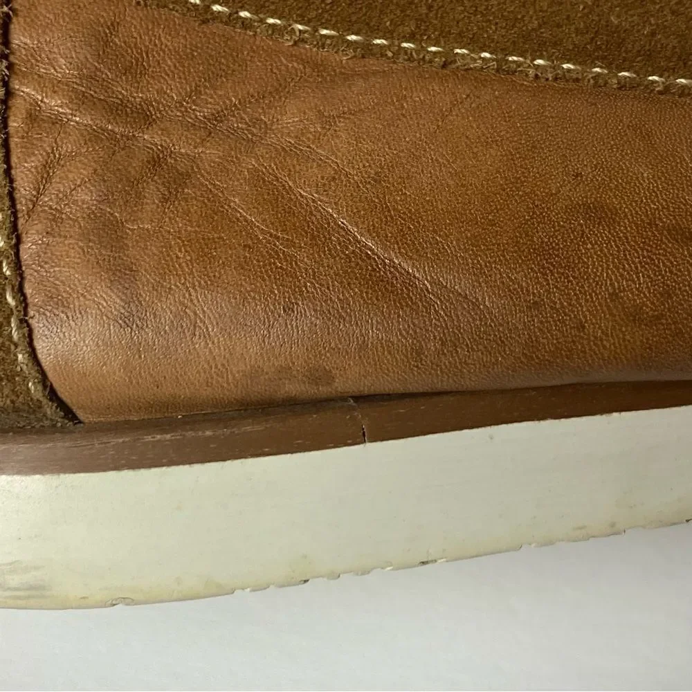 Aston Grey Scadicci Leather and Suede Penny Loafers Size 10.5